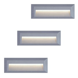 ZONK LED Outdoor Indoor Stair Lights, Line Voltage 110-240V 2W Landscape Pathway Step Light, 9Inch Non-dimmable 4000K IP65 Waterproof Stairway Lighting, Deck Lights, Retaining Wall Lights, 3 Pack