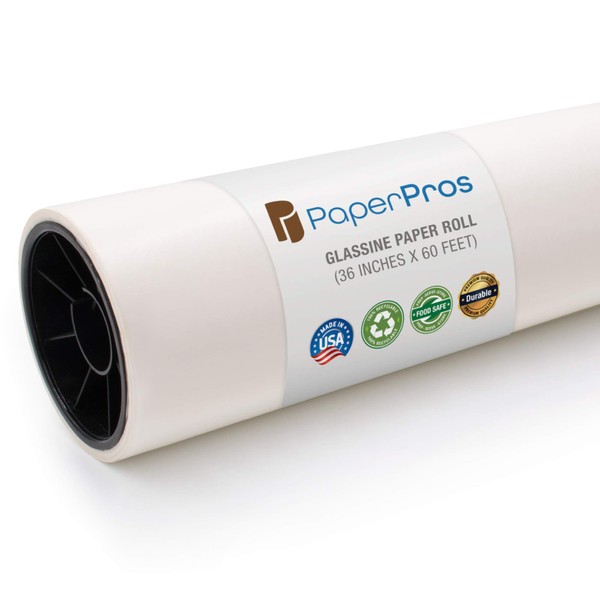 Acid-Free with a Neutral PH | Protects Art & Photographs | Glassine Paper Roll | 36 inches x 150 feet | by Paper Pros