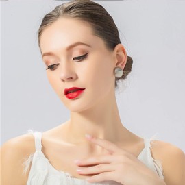 TONLUYAX Matte Silver Clip On Earrings For Women Geometric Square Casual Fashion Not Pierced Earrings Jewelry