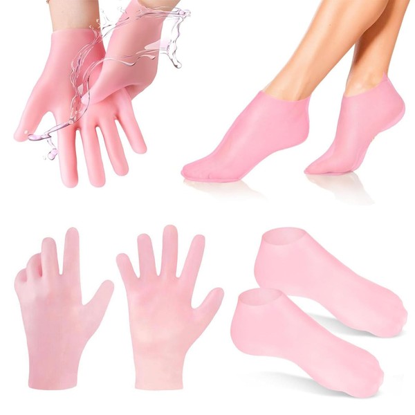 dinghaole Silikon Socken und Handschuhe, Feuchtigkeitshandschuhe Für Die Nacht Vor