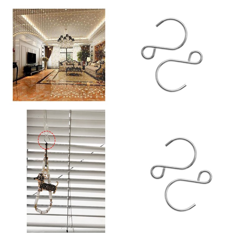 ECSiNG 200Pcs S Shape Hook Crystal Bead Curtain S Shape