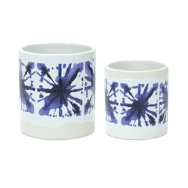 Melrose Indoor Modern Home/Office Decorative Pot (Set of 2) 4.5" D x 5" H, 5.5" D x 6" H Ceramic