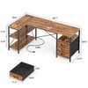 Huuger L-Shaped Desk - Power Outlets, 3 Drawers, 55" Office