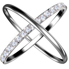 SZJCLTD 2 Pack 14K Gold Plated Stackable Rings Compatible with Oura Ring Gen 3/4, Cubic Zirconia Simulated Diamond Stacking Rings Eternity Bands for Smart Ring, 7, Stainless Steel Cubic Zirconia