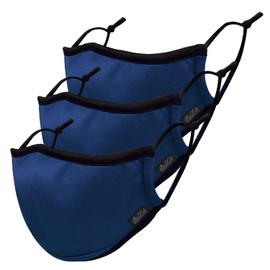 DaLaCa Mask, Repeatedly Washable, Mesh Fabric [2-Way Mask for Outdoor Manufacturers Easy to Breathe] Choose from 8 Colors (Navy, 3 Pieces)