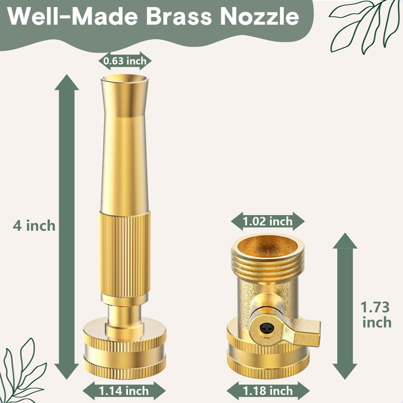 Twinkle Star Heavy-Duty Brass Adjustable Twist Hose Nozzle, High Pressure
