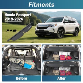 Nilight Trunk Cargo Cover for Honda Passport 2019 2020 2021 2022 2023 2024 2025, Retractable Security Shade Rear Cargo Cover, with Trunk Storage Net