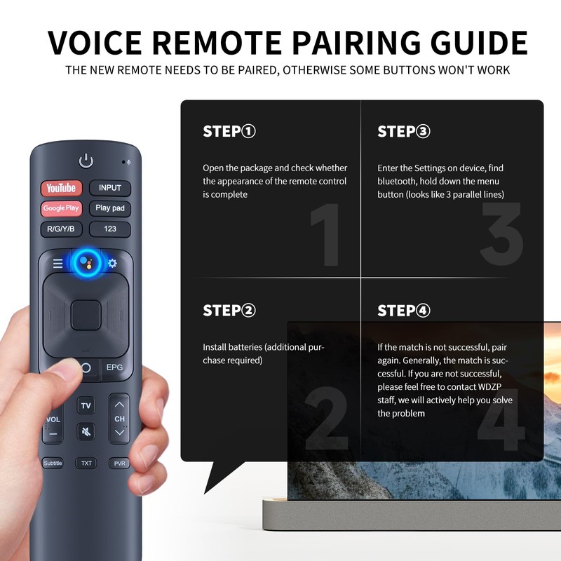 Voice Remote Control Replacement for Sharp/Hisense Android Smart TV Sub