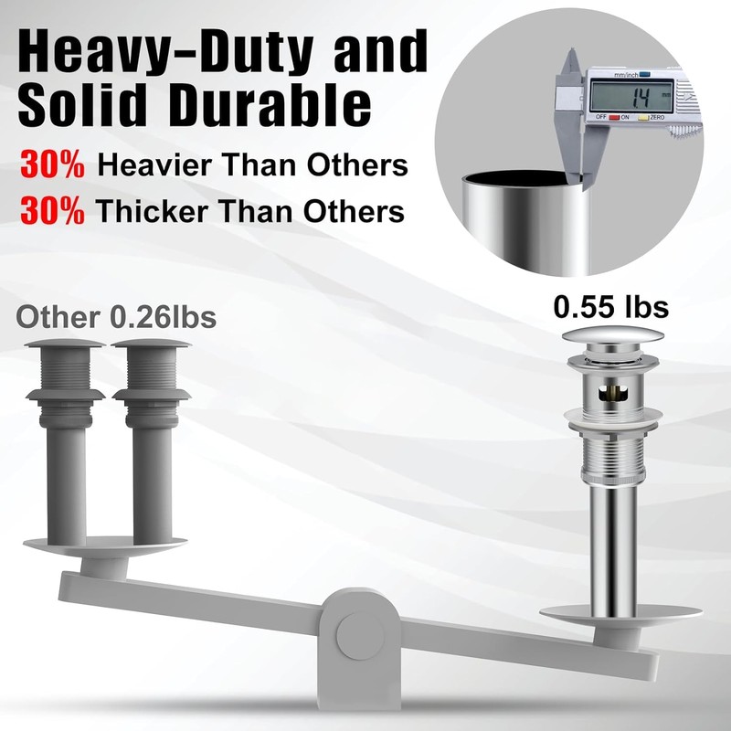 ZM Pop Up Drain Stopper with Overflow for Bathroom Faucet