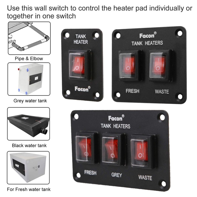 Facon 12Volts Switch Box Panel, 10Amps Rocket On&Off Switch with