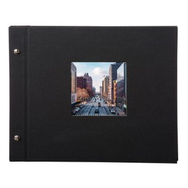 Goldbuch Photo Album Trend, Bella Vista, 30 x 25 cm, 40 Black Pages with Glassine Dividers, Extensible, Linen, Black 26977