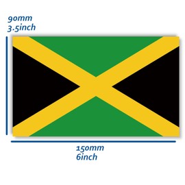 5 PCS Jamaica National Flag Sticker,6x3.5 in Jamaican Decal for Car Bumper Window Laptop