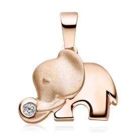 MATERIA by Matthias Wagner KA-99 Elephant Pendant Silver 925 Jewellery Pendant Zirconia White + Box, Sterling Silver Cubic Zirconia, Cubic Zirconia