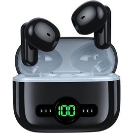 SAMONIC Wireless Earphones, Bluetooth Type-C Rapid Charging, Bluetooth 5.3 Compatible, Multi-Function Touch Control, Hi-Fi Sound Quality, Automatic Pairing, Instant Connection, Up to 45 Hours
