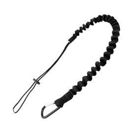 Tool Lanyard with Heavy Duty Carabiner and Adjustable Loop End 90cm Length Maximum Weight Limit 8KG Fall Protection Safety Tether for Tools Construction 1 Pack Black