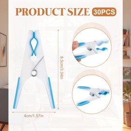 30 Packs Pastels Soft Grip Clothes Pegs,Laundry Pegs,Clothespins,No Damaging Peg Imprints,Strong & Secure Grip,Easy To Open