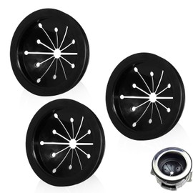 Kitchen Garbage Disposal Rubber Drain Insert,3pcs Garbage Disposal Cover,3 Inch Garbage Disposal Splash Guard,Disposal Splash Guard,Kitchen Sink Rubber Drain Guard, Black, FY616SCFJZ-1