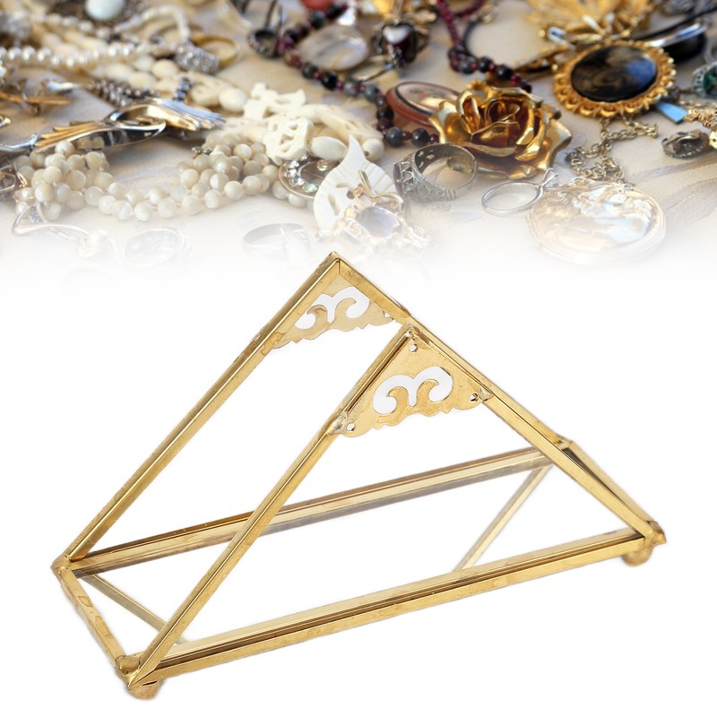 Mirror Jewelry Tray Glass Perfume Storage Tray Jewelry Plate Golden