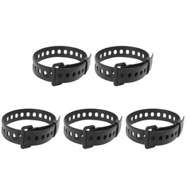 Pojedehy 5PC Travel Tied Belt Cargo Tie Down Luggage Lash Belt Strap Cargo Storage Belt Buckle Rubber Black Long