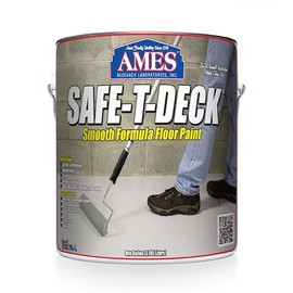 Ames Safe-T-Deck® Smooth Formula Floor Paint - 1 Gallon Grey Paint - Great For Garage Floor Paint, Concrete Paint, Wood Paint. Made in the USA