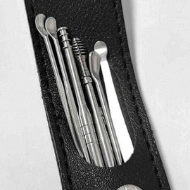 6-piece leather earpick set ear cleaning 3ea