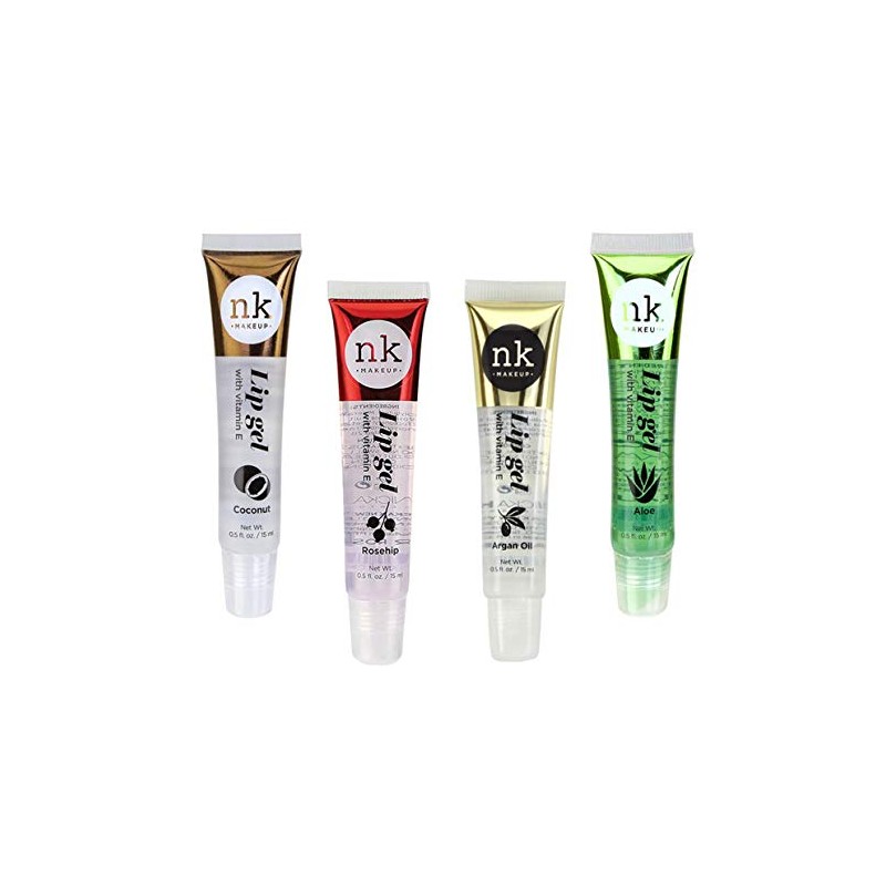 4 Pack Nicka K Lip Gel (COCONUT, ROSEHIP, ARGAN OIL,