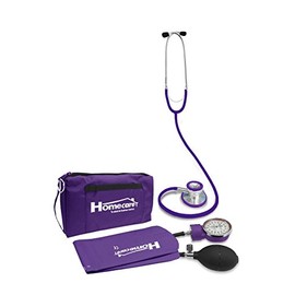 Kit de Baunómetro con Estetoscopio profesional, Campana doble, Para monitorear la presión arterial, Para médicos, estudiantes y enfermeras, Incluye estuche y llave para calibrar, Color morado