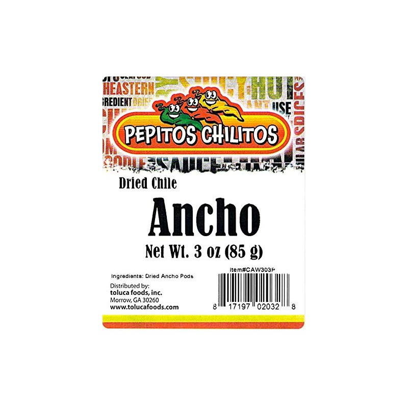 PEPITOS CHILITOS/Chile Ancho 3 oz. Resealable Bag - Natural and