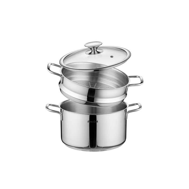 Prime Cook 3'' High Wall Stainless Steel Steamer Basket (9.45''/24CM)