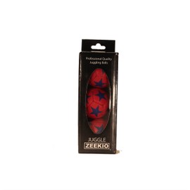 Zeekio Satellite Juggling Ball Set of 3 - Millet filled-67mm-125g - Great Grip - 12 Panel- 3 Ball (Red with Blue Stars)