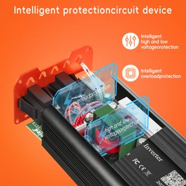 IWONJU Car 300W Power Inverter DC 12V to 110V AC Car Truck RV Inverter Cord 23.62 Inch 4.8A Dual USB Car Adapter (Type C Adaptors Included)