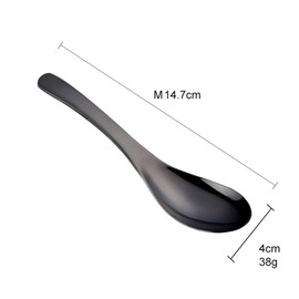 Buyer Star Renge Spoon, Set of 5, Ramen Soup, Curry, Wok Ron, Noodle, 18-8 Stainless Steel, Metal Tableware, Thick, Lotus, Dishwasher Safe, Antibacterial, Black