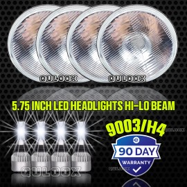 QULOOX 4PCS 5.75" 5 3/4" LED Headlights HI/LO Beam for Pontiac GTO Grand Prix Firebird