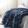 Bedsure Soft Tie Dye Navy Throw Blanket for Couch, Fluffy