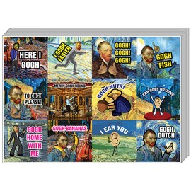 Creanoso Funny Stickers - Obsessed with Van Gogh Stickers Series 5 (10-Sheet) – Total 120 pcs (10 X 12pcs) Individual Small Size 2.1 x 2. Inches, Waterproof, Unique Themes Designs
