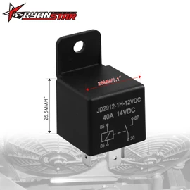 RYANSTAR RACING Dual Electric Fan Relay Kit with Radiator Electric Fan Thermostat Kit Fan Temperature Sensor Switch 185 On 175 Off Electric Cooling Fan Thermostat Kit 4 Pin 40 AMP Waterproof Relay Kit