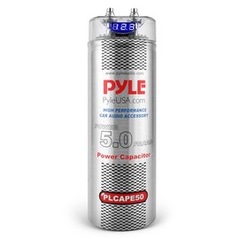 Pyle 5.0 Farad Condensador de Potencia Digital para Coche. Lectura de Voltaje, Protección Sobretensión. Compatible con CC 12-24V. Montaje en Hardware