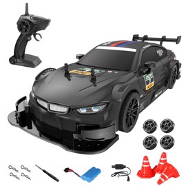 Dodoore Remote Control Cars 40KM/H RC Drift Car 1/16 Infinitely Variable Speed 4WD 2.4GHz Headlight Replaceable Drifting Racing Tires 15mins Fun Time Fast RC Car Gifts for Kids Adults Black