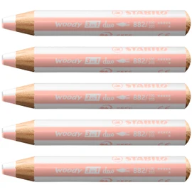 Multi-Talented Pencil - STABILO woody 3 in 1 duo - Pack of 5 - White/Apricot