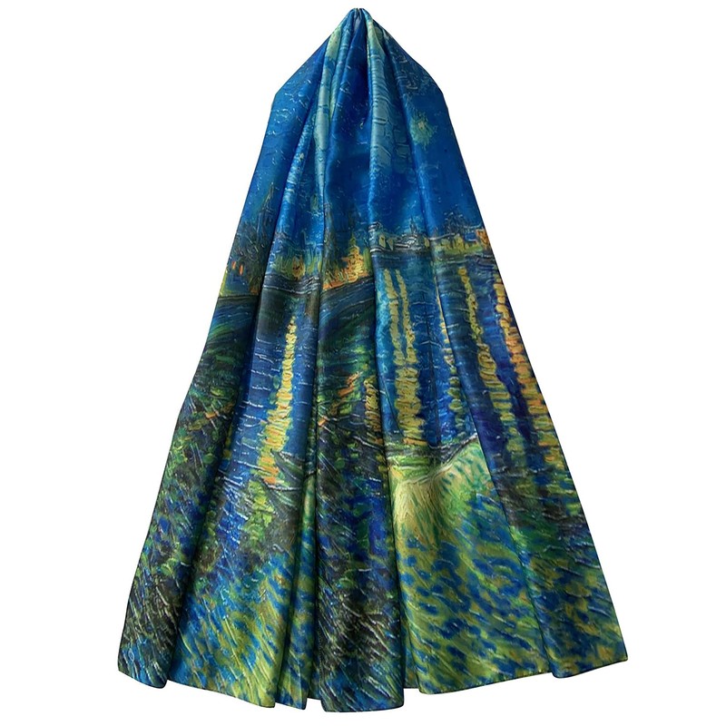 GFM® Silk Blend Painting Based Scarf (Van Gogh -Starry Night