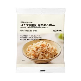Muji TBB16A4S Cooked Rice Ingredient, Scallop Scallop and Kombu Rice, 2 Combinations