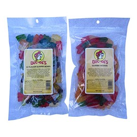 Buc-ee's Gummi Bundle: 12 Flavor Gummi Bears and Gummi Worms in Resealable Bags, One Bag Each, 12 Ounces Per Bag