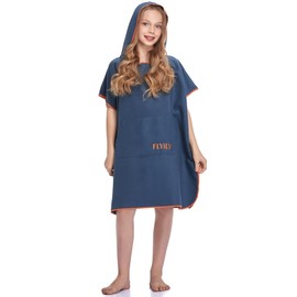 FLYILY Surf Poncho Mobile Changing Aid and Cuddly Bathrobe in One Fashionable and Useful, blue