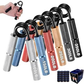6 Piezas Ejercitadores De Mano De Metal - Ejercitadores De Antebrazo Con Superficie Antideslizante Múltiples Niveles De Resistencia Disponibles Aptos 
