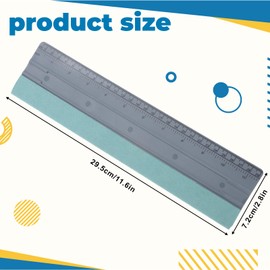 Aeaocvo Felt Squeegee, 12 Inch Vinyl Squeegee Tool, Wallpaper Smoothing Tool with Ruler & Micro Suede Felt Edge for Vinyl Graphic Decal Car Wrapping Applicator Wallpaper Smoothing