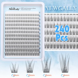 Natural Lash Clusters DIY Lash Extension Wispy Eyelash Clusters C-curly Cluster Eyelash Extension 10-14MM Individual Lashes Eyelash Extension Faux Mink Lash Clusters by Newcally