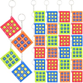 Arrowbash 28 Set Tic Tac Toe Game Keychains Summer Birthday Party Favors Goodie Gifts Stuffers for Kids Classroom Treasure Box Back to School Prizes Toys Girls Boy