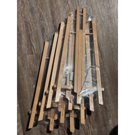 U.S. Art Supply 18" Large Tabletop Beachwood Tripod Display Stand A-Frame Easel - 4 Tripod Displays