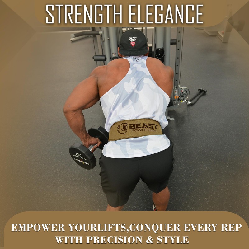 Beast Power Gear Weight Lifting Belt - 4” Genuine Leather