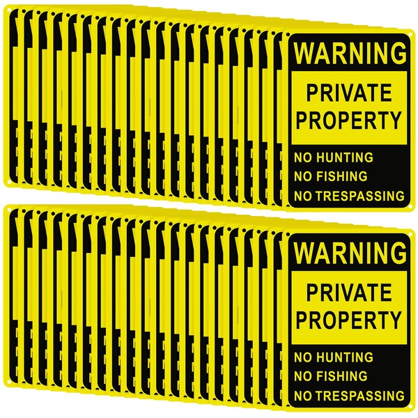 Lineshading 40 Pcs Posted No Trespassing Signs Private Property Weatherproof